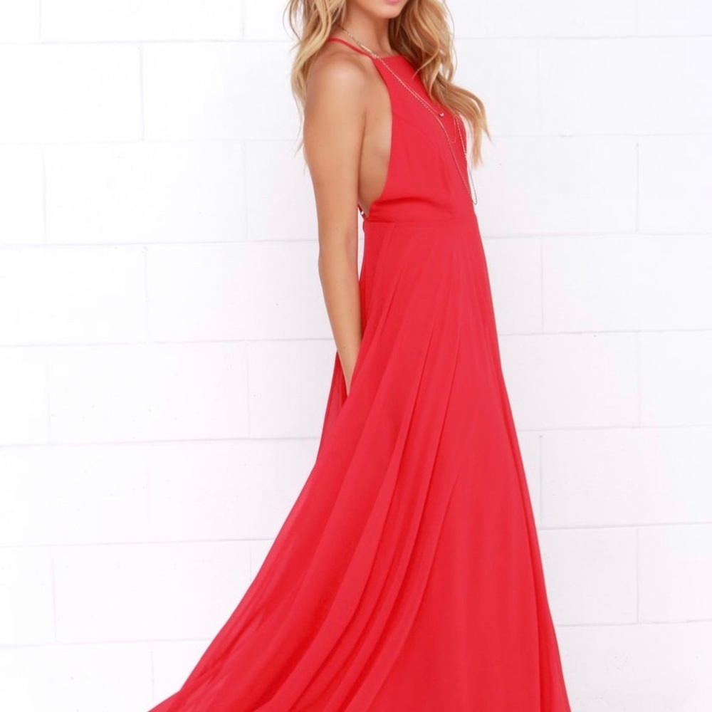 Lulus Mythical Kind of Love Red Maxi Dress small